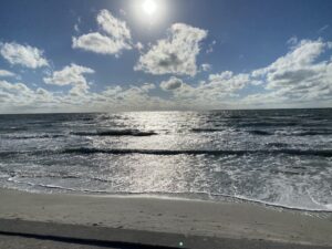 Sun-drenched Gulf Coast beach with clear blue water near Isla Del Sol St. Petersburg